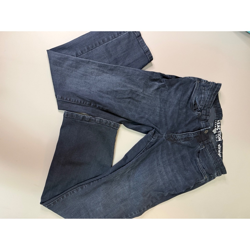 Kenneth Cole Reaction Mens Straight Leg Jeans Dark Wash Blue 32x30